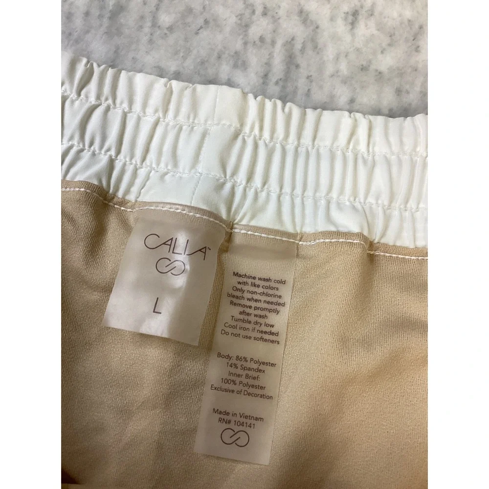 Calia Mid-Rise Infinity Run Short Pure White Womens L 3" Inseam NWT WAX12336W - Picture 3 of 6